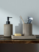 Next Beige 3 Piece Bathroom Set: Soap Dispenser, Toothbrush Tidy, Tray- Buy online at McGrocer
