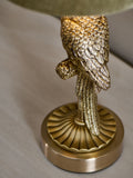 Gold Coco Parrot rechargeable wireless table lamp in brass and olive green, UK version