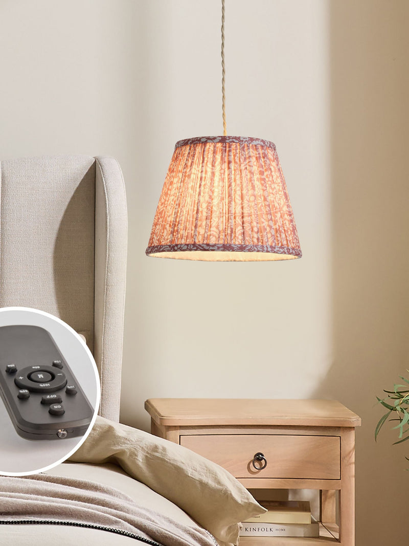 Twyford pink floral rechargeable pendant light - British product
