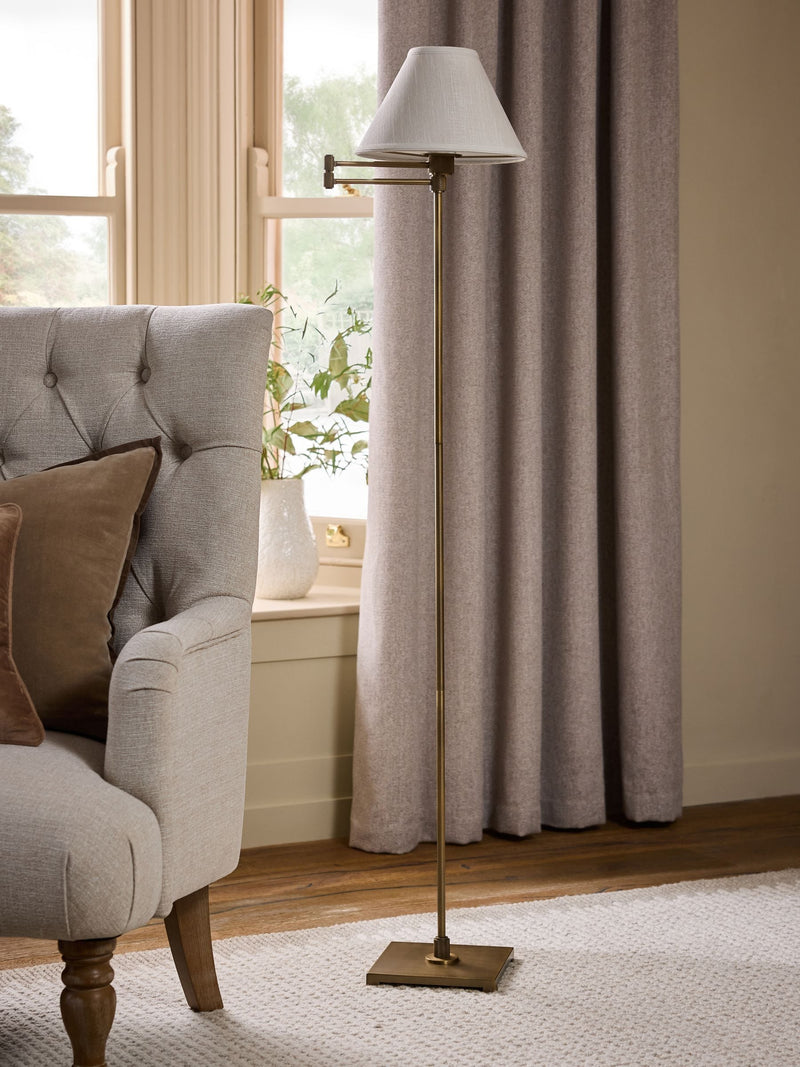 Kempton rechargeable swing arm floor lamp - British product
