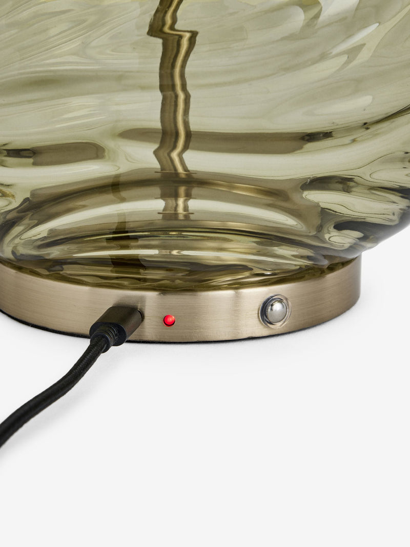 Green Ava rechargeable wireless table lamp, imported from the UK