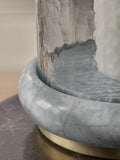 White N. marble base hurricane candle holder, UK version