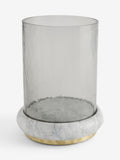 White N. marble base hurricane candle holder, UK version