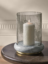 Next White N. Premium Marble Base Hurricane Candle Holder, 23cm- Buy online at McGrocer