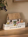 Natural Hamish Highland Cow wooden house scene 22cm - British product