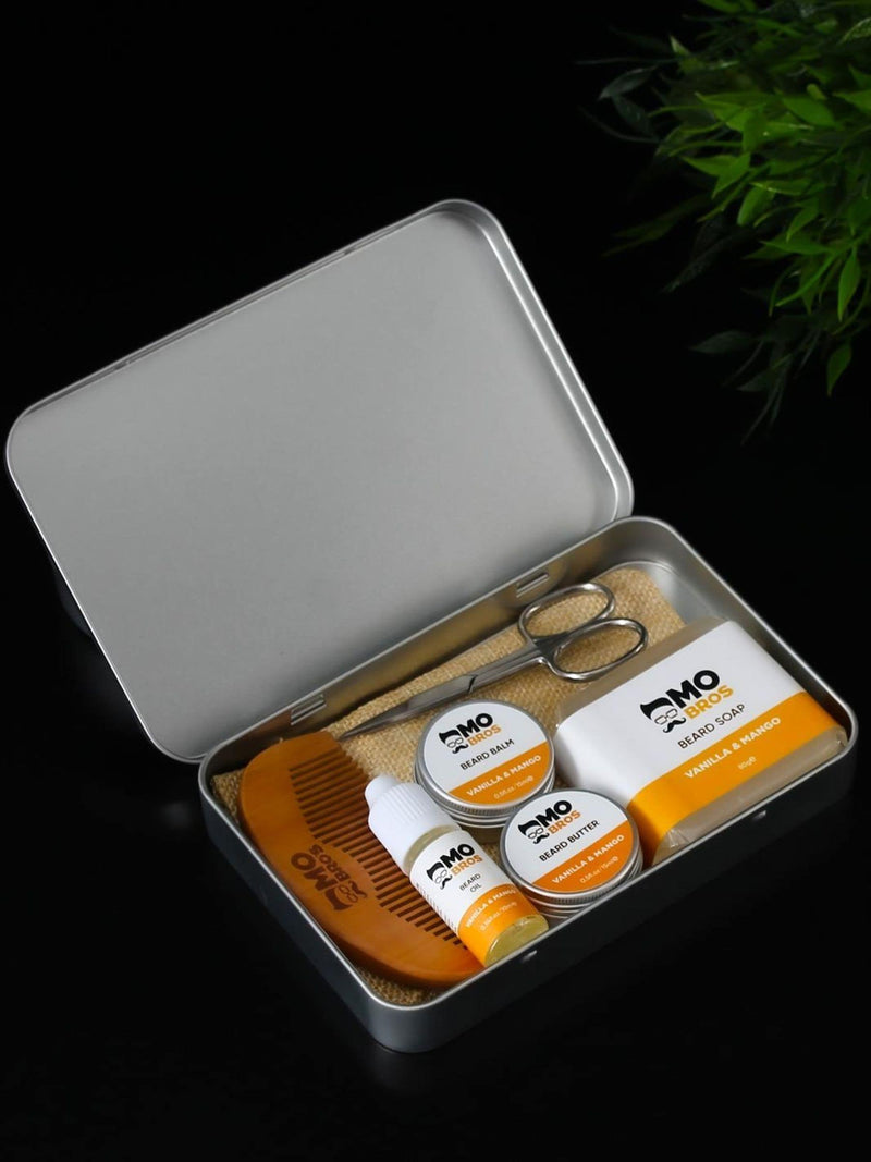 Mo Bros Vanilla Mango Beard Kit, imported from the UK