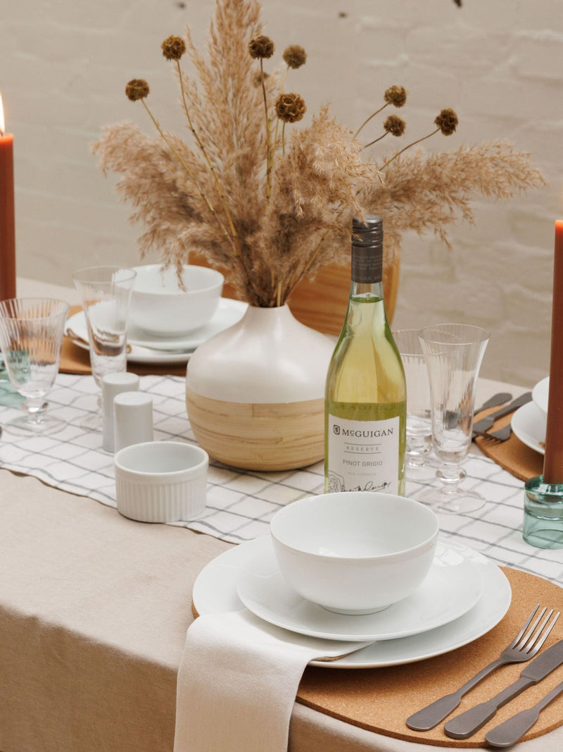 Mikasa white chalk porcelain dinner set 12 piece, imported from the UK
