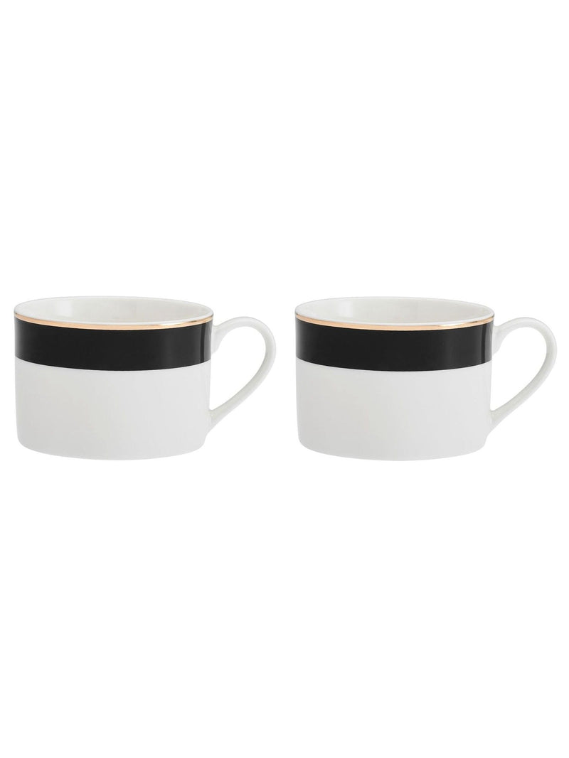 Mikasa white Luxe Deco tea cup and saucer set of 4, imported from the UK