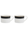 Mikasa white Luxe Deco tea cup and saucer set of 4, imported from the UK