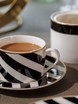 Next Mikasa Luxe Deco Black Fine China Tea Cups and Saucers Set of 4- Buy online at McGrocer