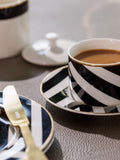 Mikasa black tea cups saucers set of 4, imported from the UK