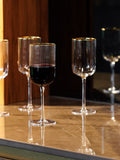Mikasa Gold Sorrento ridged crystal red wine glass set of 4 450ml, imported from the UK