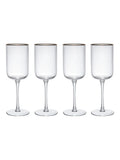 Mikasa Gold Sorrento ridged crystal red wine glass set of 4 450ml, imported from the UK