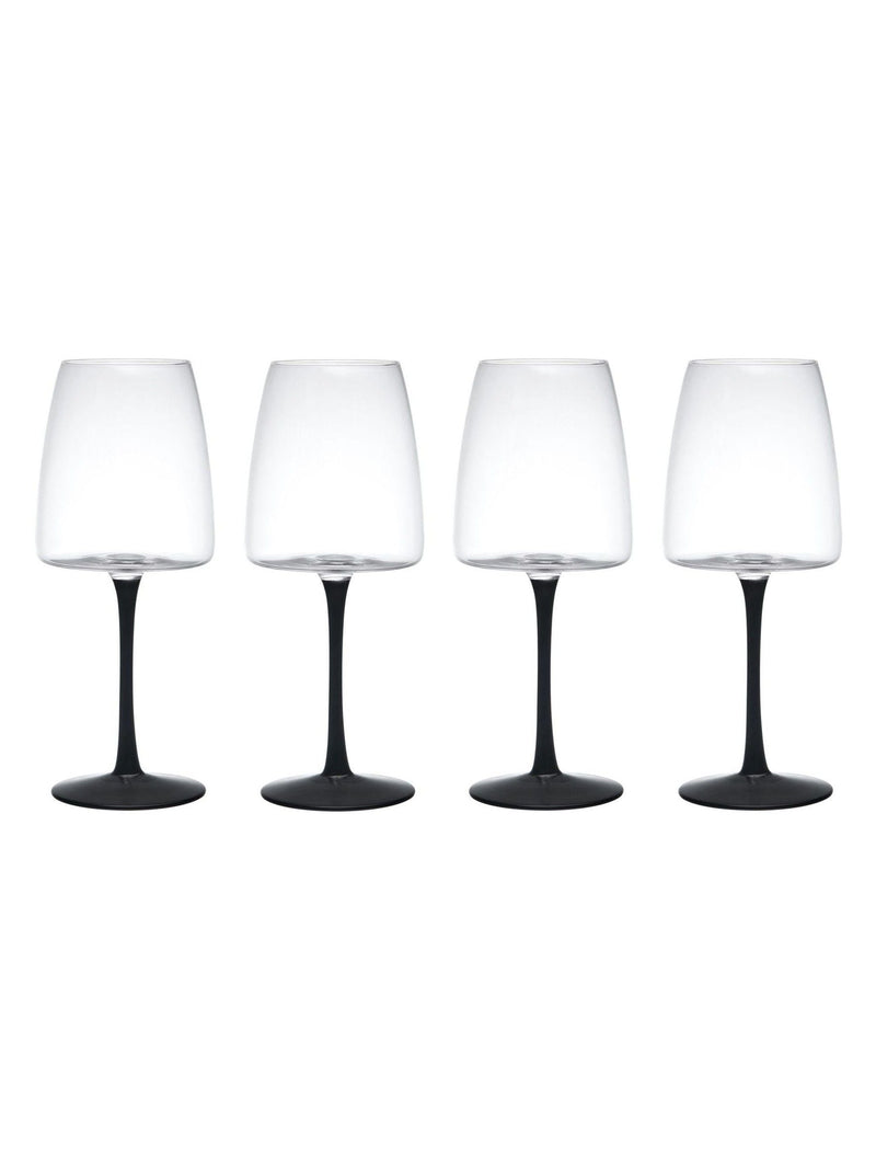 Mikasa Black Palermo red wine glasses 4-piece set, imported from the UK