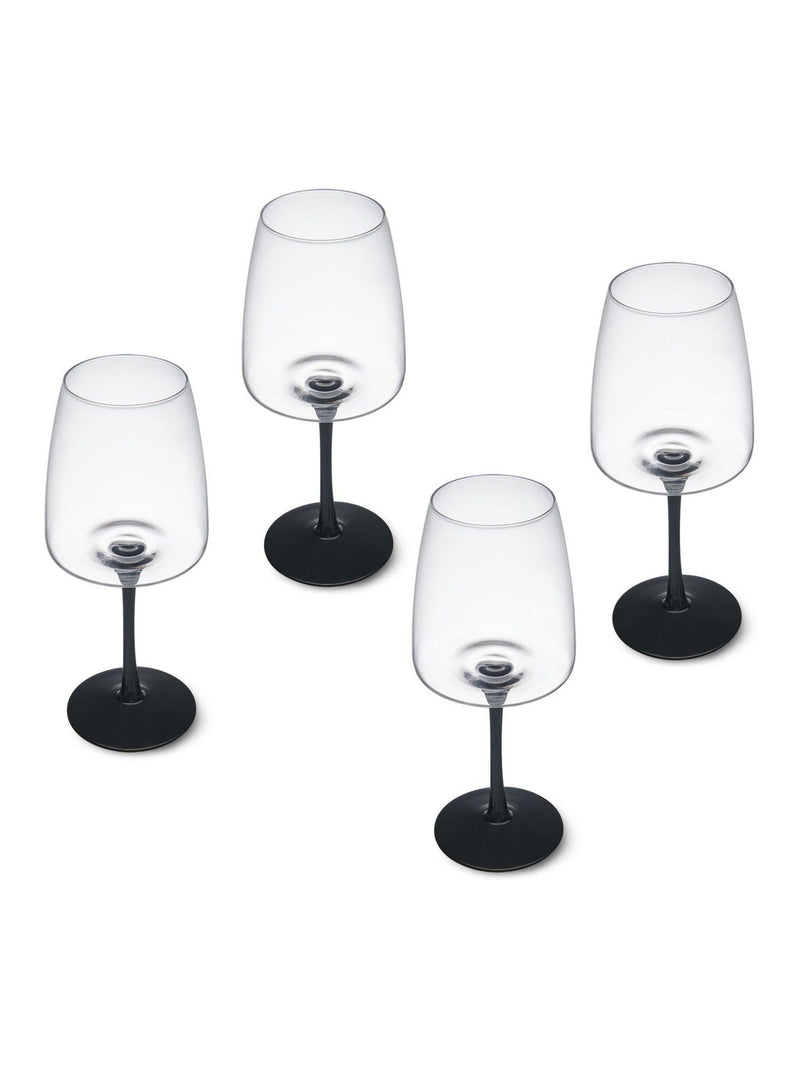 Mikasa Black Palermo red wine glasses 4-piece set, imported from the UK