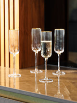 Next Mikasa Gold Sorrento Crystal Champagne Flute Set 4 x 200ml- Buy online at McGrocer