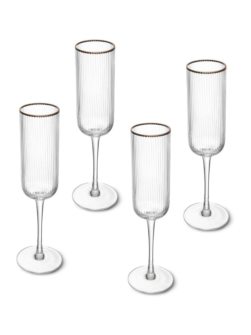 Mikasa gold champagne flutes set of 4, imported from the UK
