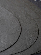 Mikasa Set of 4 Black Pebble-Shaped Faux Leather Placemats