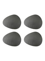Next Mikasa Set of 4 Black Pebble-Shaped Faux Leather Placemats- Buy online at McGrocer