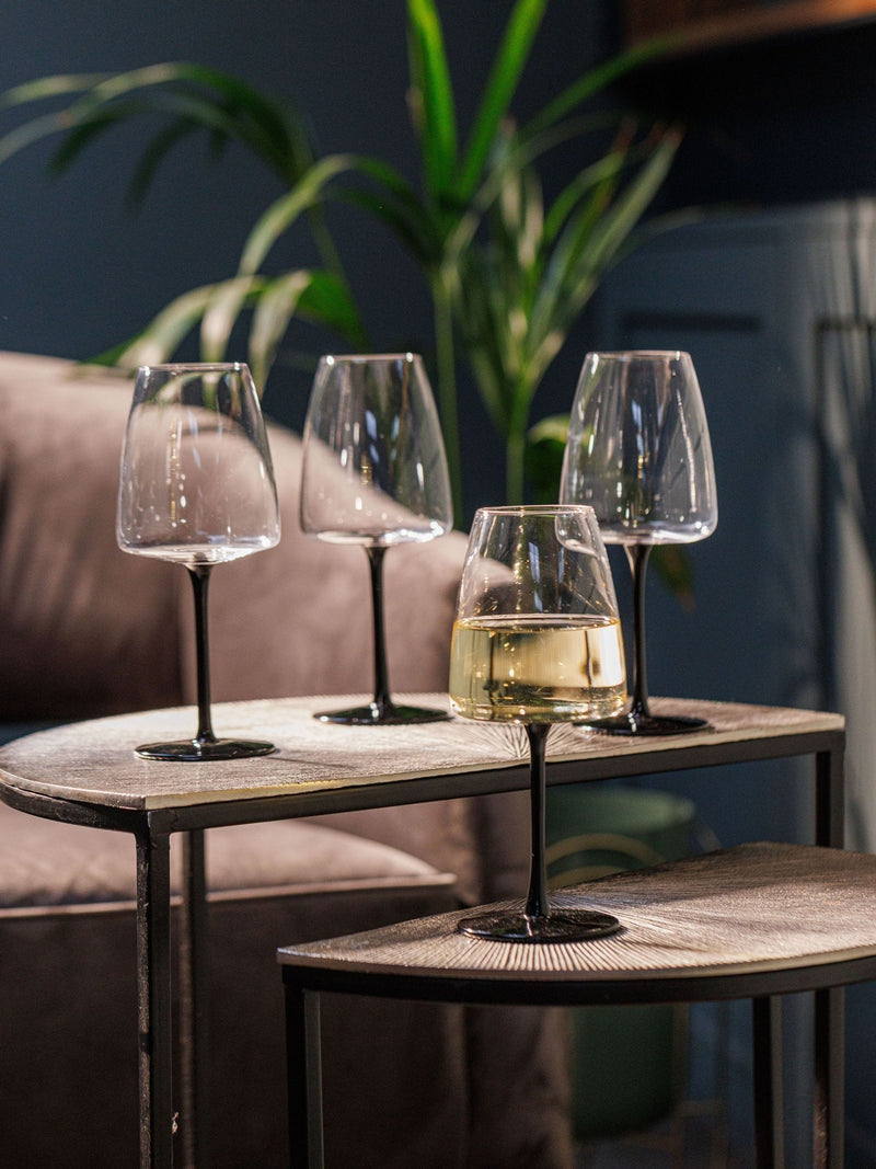 Mikasa Palermo black crystal wine glasses set of four, imported from the UK