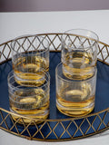 Mikasa Silver Cheers whiskey tumbler glass set of 4, imported from the UK