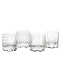 Mikasa Silver Cheers whiskey tumbler glass set of 4, imported from the UK