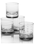 Mikasa Silver Cheers whiskey tumbler glass set of 4, imported from the UK
