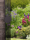 Charles Bentley black arch mirror outdoor design, imported from the UK