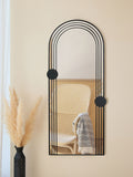 Charles Bentley black arch mirror outdoor design, imported from the UK