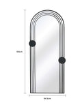 Charles Bentley black arch mirror outdoor design, imported from the UK