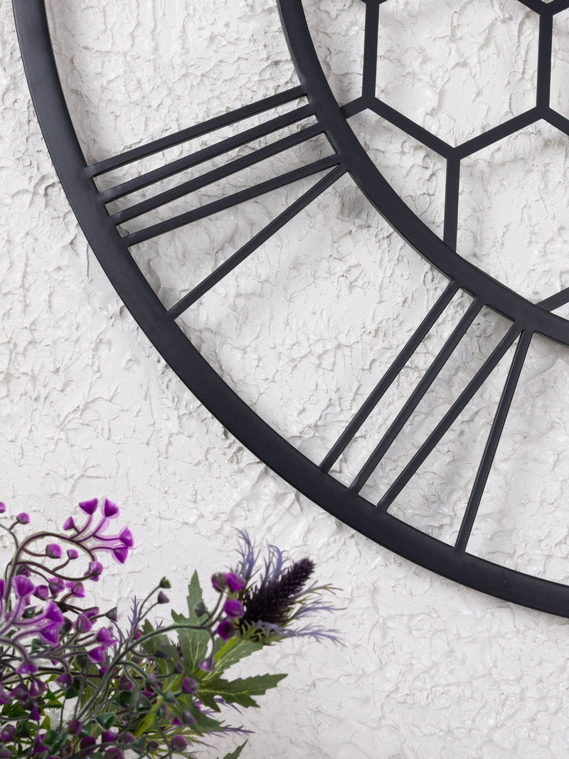 Charles Bentley black skeleton design outdoor wall clock - British product