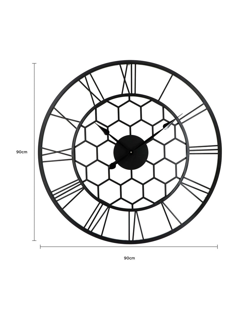 Charles Bentley black skeleton design outdoor wall clock - British product