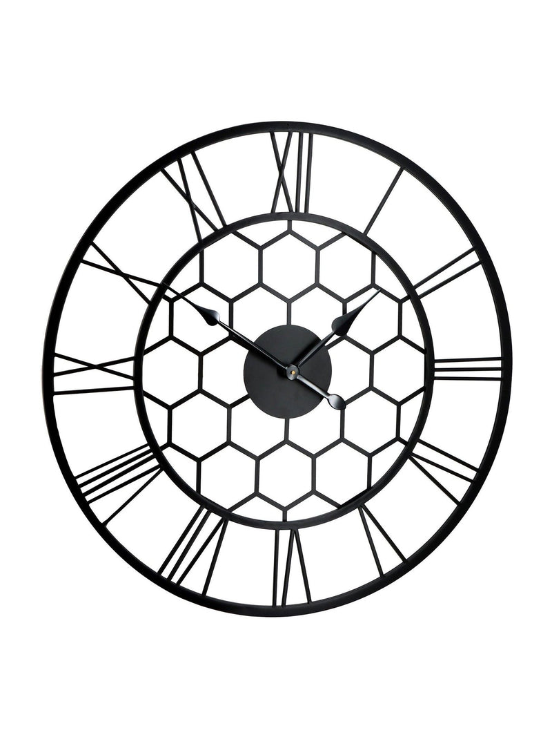 Charles Bentley black skeleton design outdoor wall clock - British product