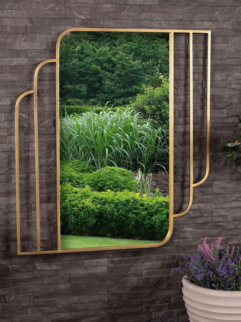 Charles Bentley Gold Prague Art Deco mirror 110cm x 100cm - British product