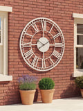 Charles Bentley grey Malham skeleton design outdoor wall clock 90cm - British product