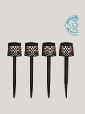 Gretita solar garden spikes set of 4 black 39cm, imported from the UK