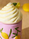 Lemon Sorbet jar candle with strawberry and mint, imported from the UK