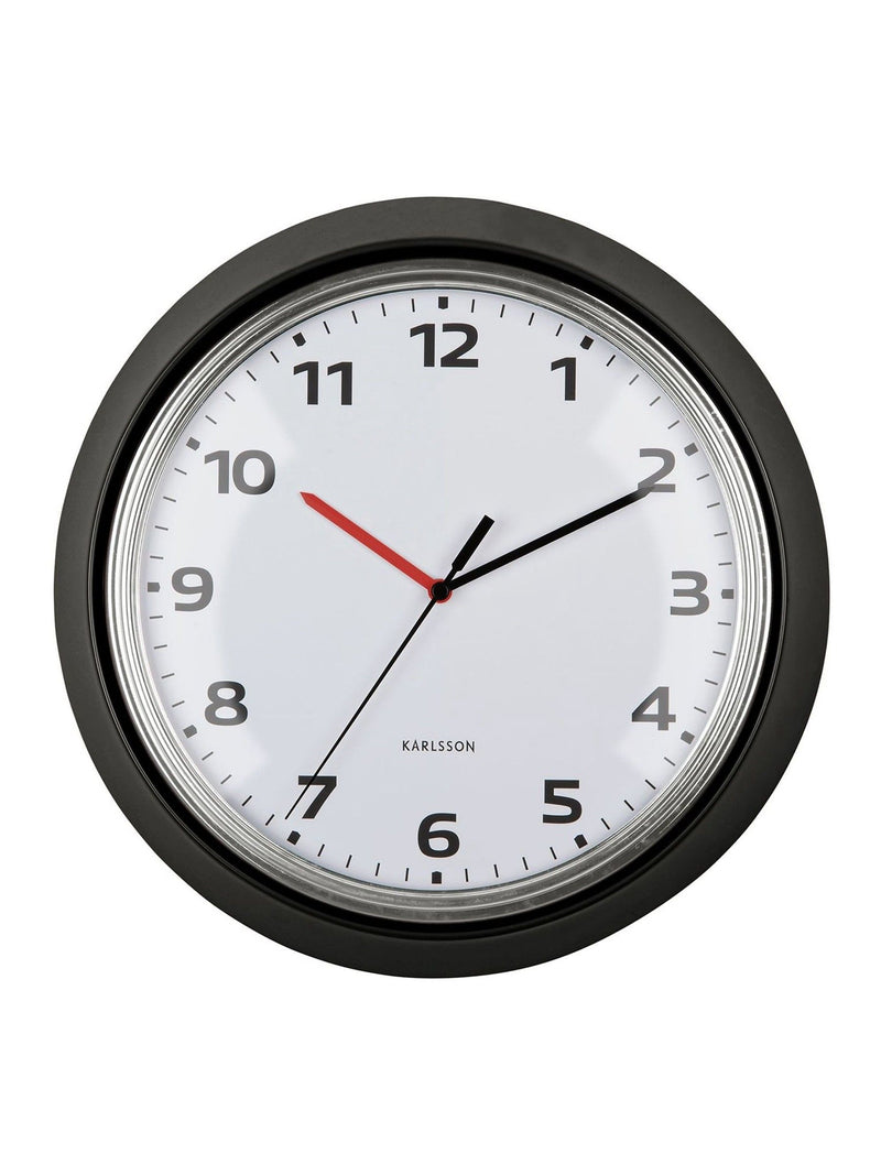 Karlsson Black Modern Retro wall clock 34cm, UK version