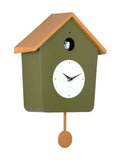 Karlsson army green ochre yellow cuckoo wall clock, UK version