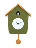 Karlsson army green ochre yellow cuckoo wall clock, UK version