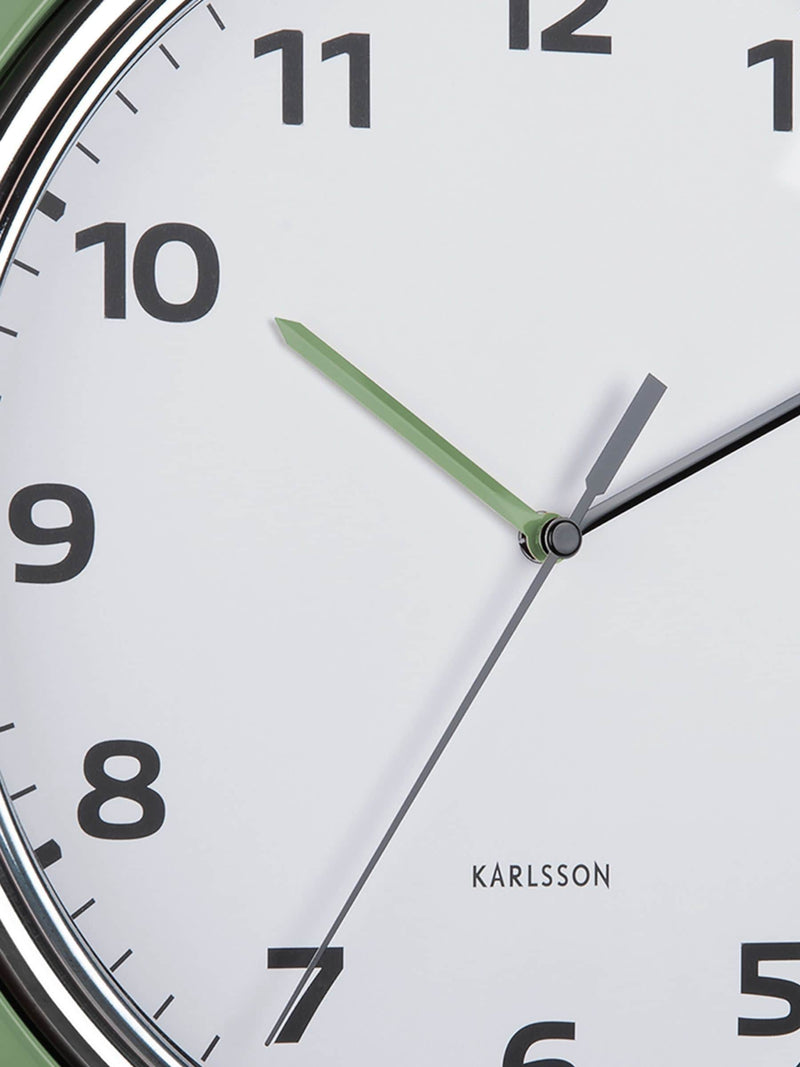 Karlsson Jungle Green Modern Retro Wall Clock 34cm - British product