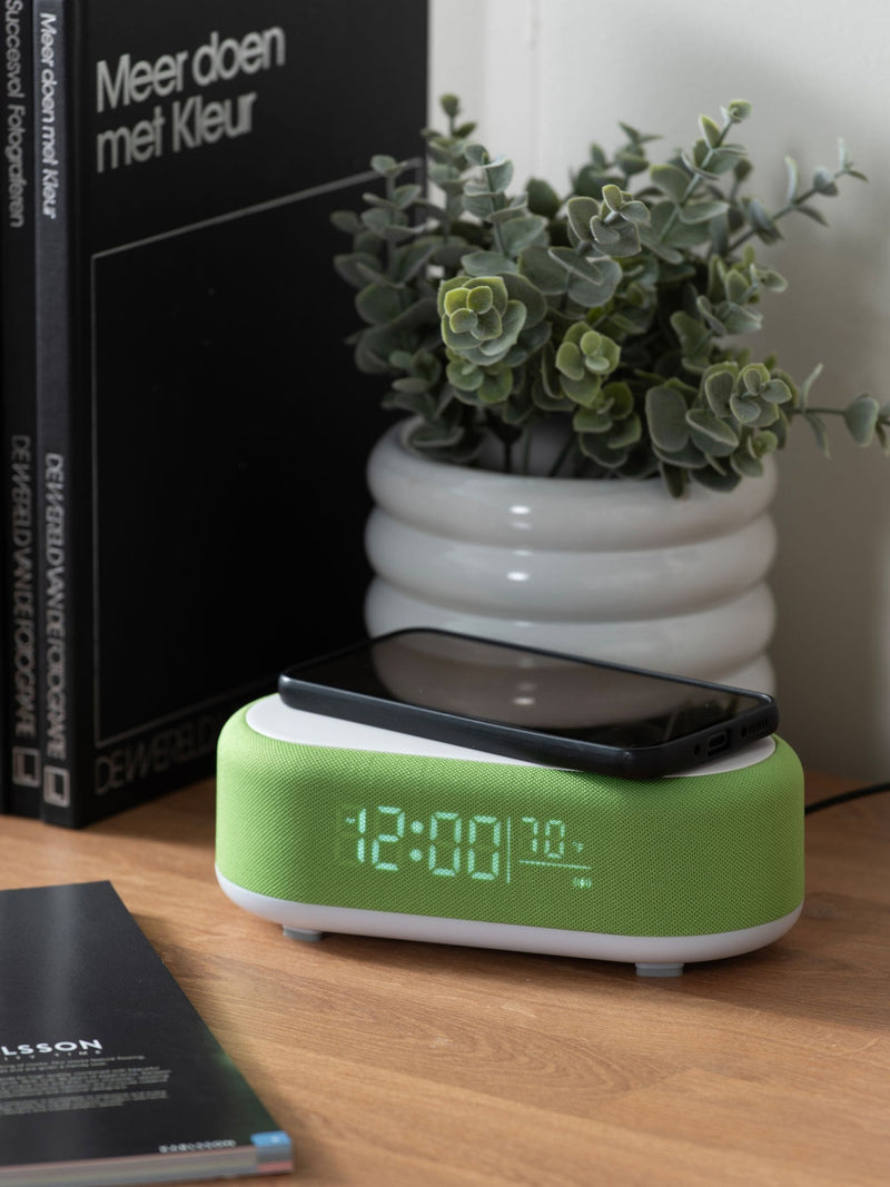 Karlsson Bright Green Vogue Alarm Clock with Phone Charger ONE, UK version