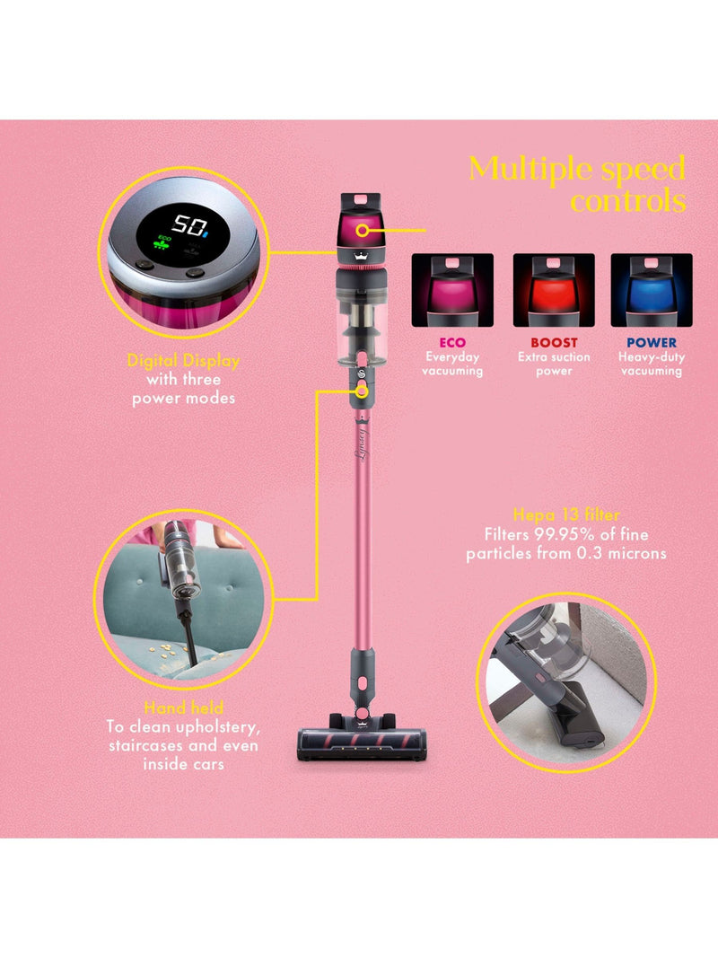 Swan pink cordless stick vacuum, UK version