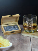 Next PMC Personalised Par Glass Whisky Tumbler and Stone Set- Buy online at McGrocer