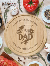 Next Personalised Super Dad Wooden Chopping Board- Buy online at McGrocer