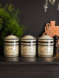 Rockett St George vintage coffee storage jar black cream (British brand)