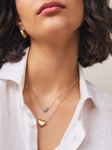Next Gold Tone Two Row Pavé Heart Necklace- Buy online at McGrocer