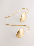 Brushed gold tone heart pierced earrings - British product