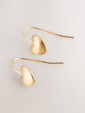 Brushed gold tone heart pierced earrings - British product