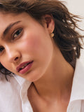 Brushed gold tone heart pierced earrings - British product